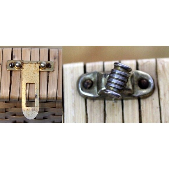 Vtg 1970s Straw Handbag Tote Purse Bag Boho Beach Vacation Cruise Embroidered - Picture 8 of 15